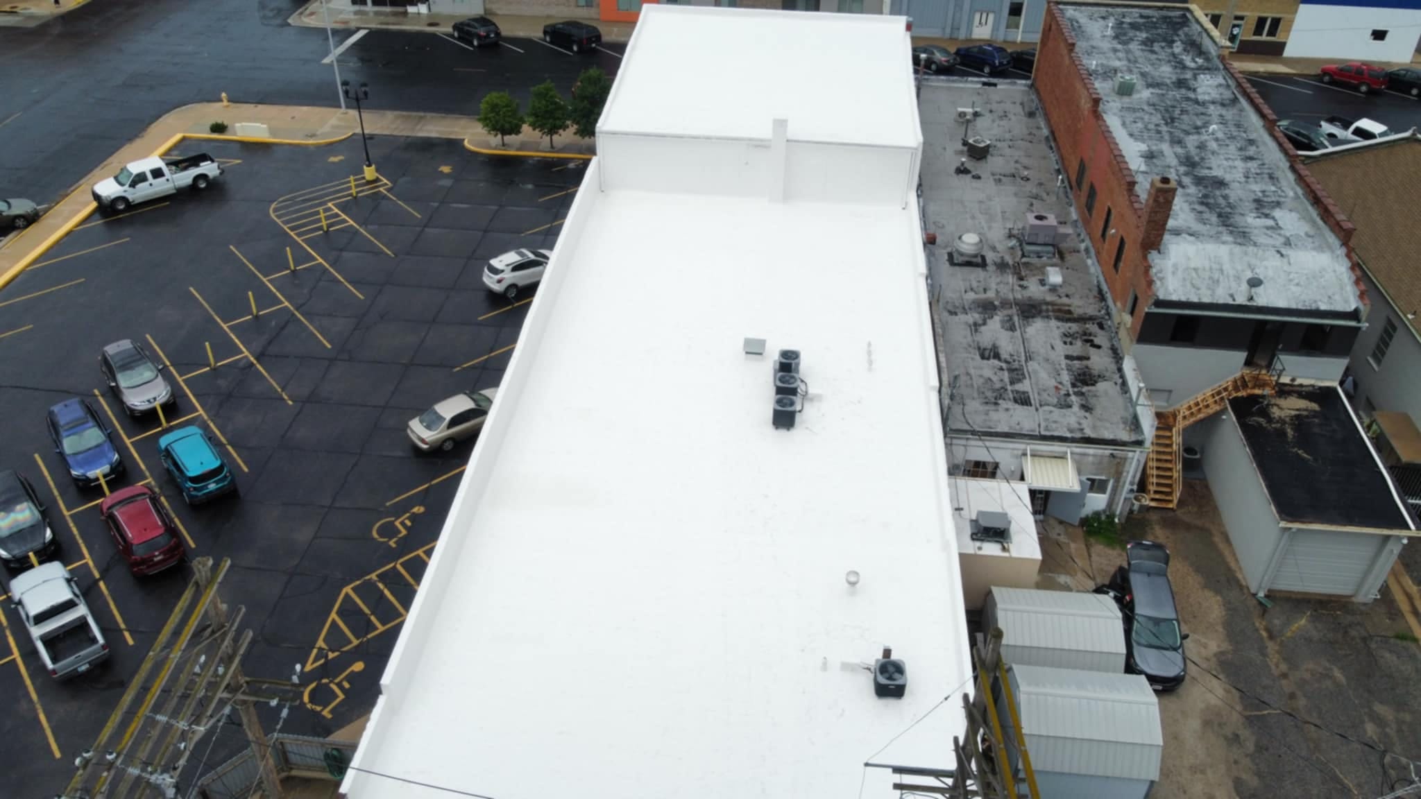 Completed commercial roof installation